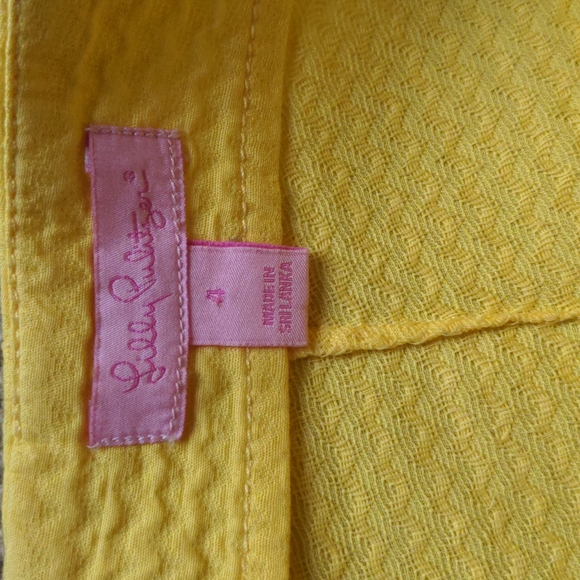Excellent condition, Lilly Pulitzer Yellow Textured Shorts 4 - Picture 4 of 6